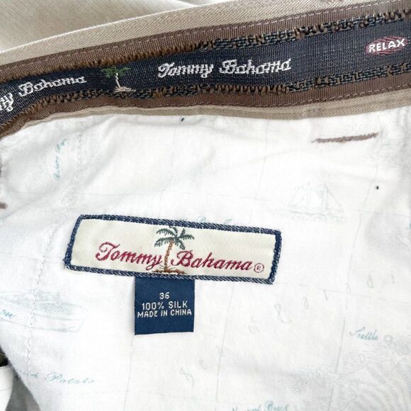 Tommy Bahama Shorts Relax Pleated Chino Tan Casual Silk Men's 36 - Picture 3 of 10